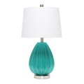 Elegant Garden Design Elegant Designs LT3320-TEL Teal Creased Table Lamp with Fabric Shade LT3320-TEL